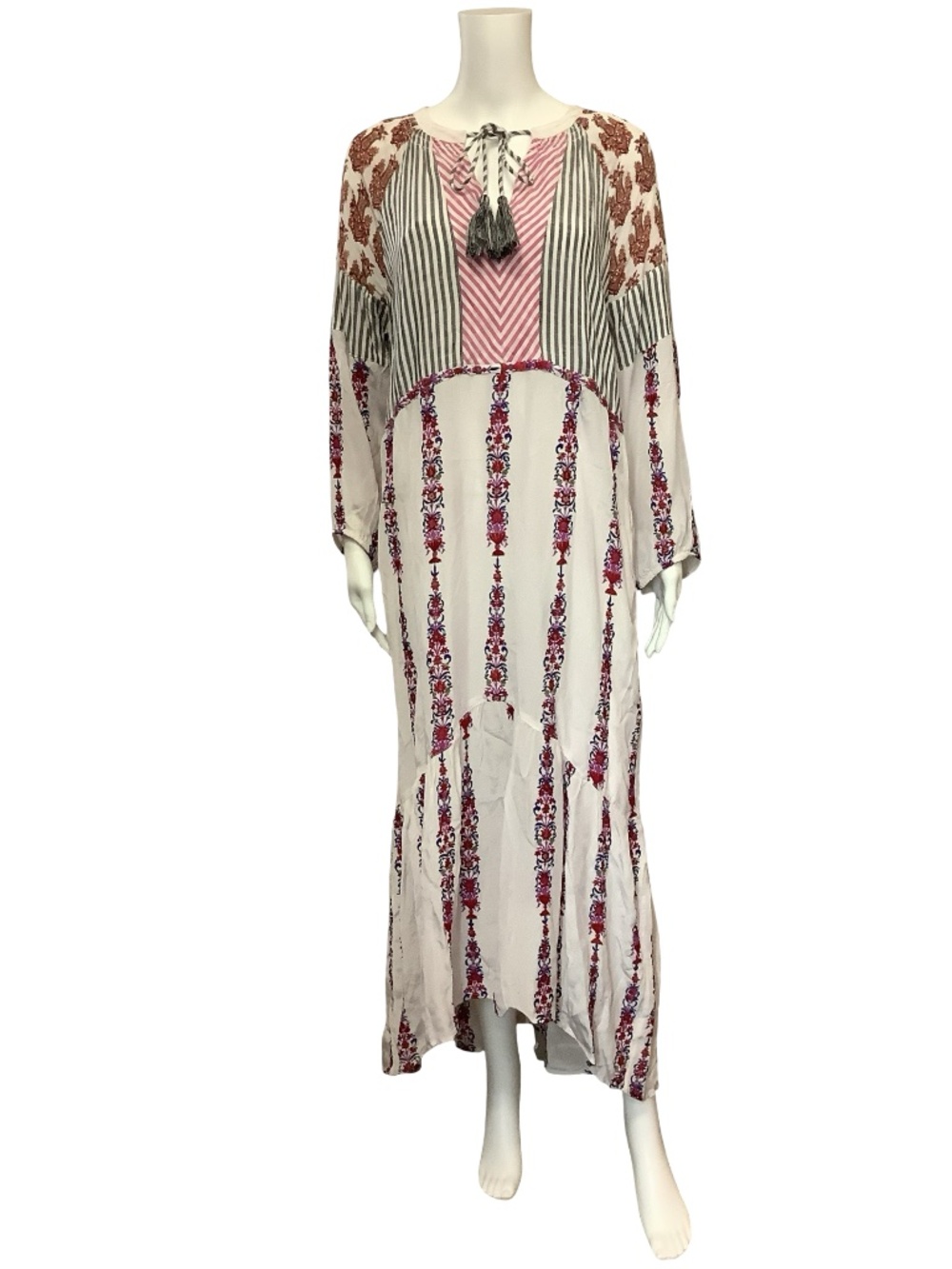 Sundance V Neck Floral Print Long Dress Size: M